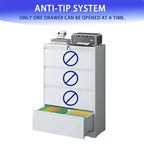 Lateral Black File Cabinet 4 Drawer,with Lock,Lockable File Cabinet