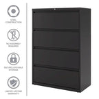 Hirsh 36W 4 Drawer Lateral File Cabinet for Home/Office with Premium Matte Texture Finish