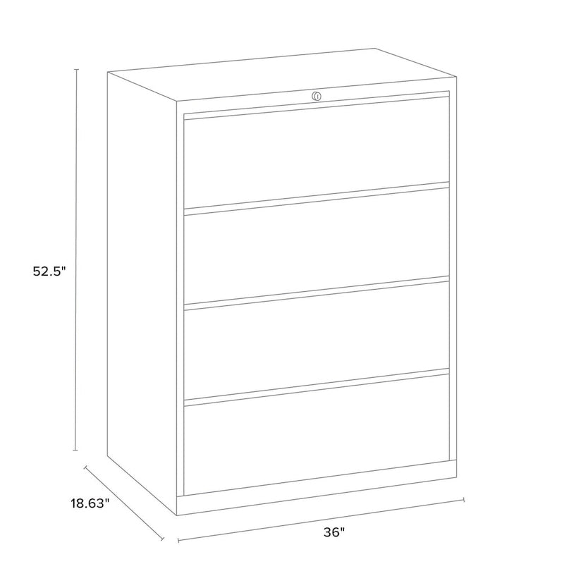 Hirsh 36W 4 Drawer Lateral File Cabinet for Home/Office with Premium Matte Texture Finish