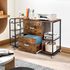 2 Drawer Mobile Filing Cabinet with Outlet - 15.75D x 43.31W x 29.53H