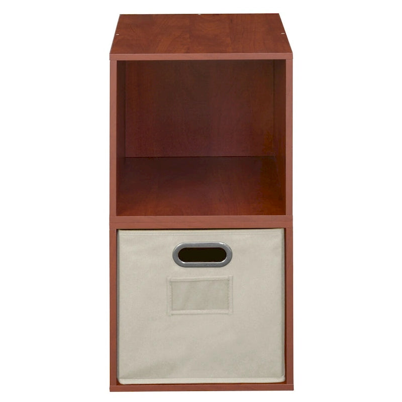 Noble Connect Storage Set - 2 Cubes and 1 Canvas Bin- Cherry/Natural