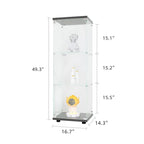 Glass Display Cabinet with 3 Shelves, One-Door Curio Cabinets, Black Floor Standing Glass Bookshelf, Quick Installation