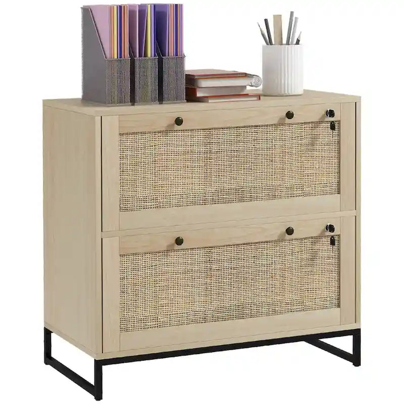 2-Drawer File Cabinet with Lock, Keys and Adjustable Hanging Bar