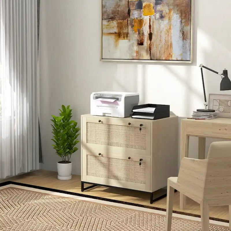 2-Drawer File Cabinet with Lock, Keys and Adjustable Hanging Bar