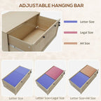 2-Drawer File Cabinet with Lock, Keys and Adjustable Hanging Bar