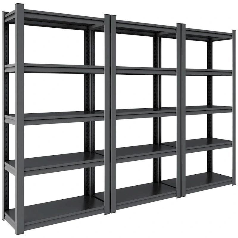 78H 5 Tier Metal Shelves for Storage Garage Shelving 2000LBS Heavy Duty Storage Shelves Adjustable Garage Shelf