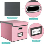 Collapsible File Storage Organizer Box - 14.9L x 12.7W x 10.8H