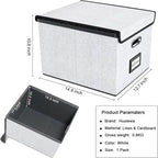 Collapsible File Storage Organizer Box - 14.9L x 12.7W x 10.8H