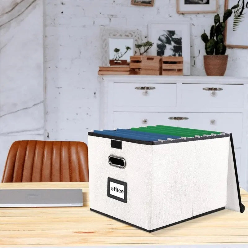 Collapsible File Storage Organizer Box - 14.9L x 12.7W x 10.8H