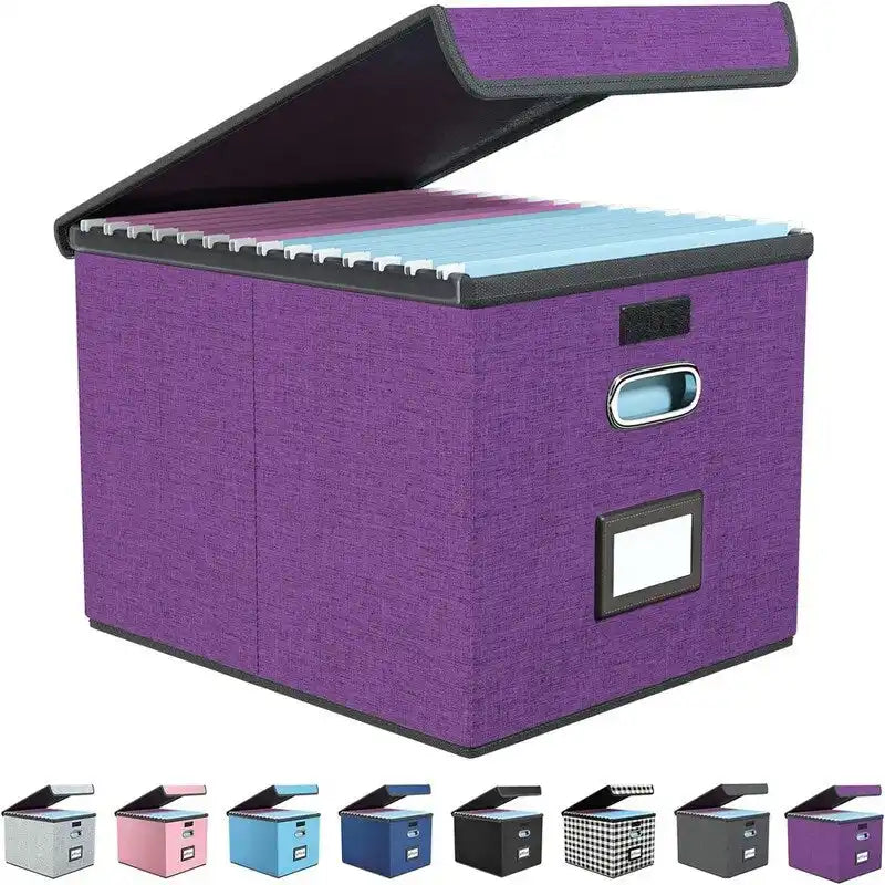 Collapsible File Storage Organizer Box - 14.9L x 12.7W x 10.8H