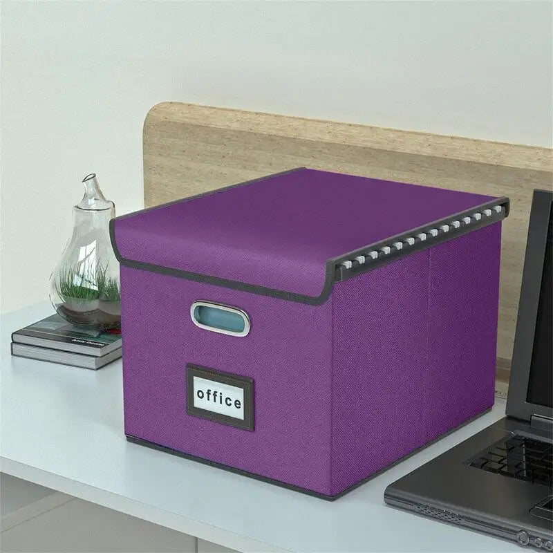 Collapsible File Storage Organizer Box - 14.9L x 12.7W x 10.8H