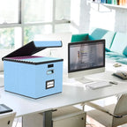 Collapsible File Storage Organizer Box - 14.9L x 12.7W x 10.8H
