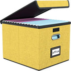 Collapsible File Storage Organizer Box - 14.9L x 12.7W x 10.8H