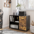 Yaheetech Rolling File Cabinet with 2 Drawers and 2 Open Shelves