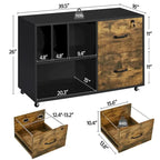 Yaheetech Rolling File Cabinet with 2 Drawers and 2 Open Shelves