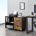 Yaheetech Rolling File Cabinet with 2 Drawers and 2 Open Shelves