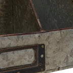 Metal Desk Organizer with 4 Compartments in Galvanized Finish