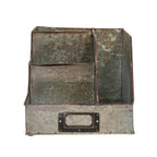 Metal Desk Organizer with 4 Compartments in Galvanized Finish