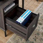 Caffoz Wooden Home Office File Cabinet with Fully Extended Drawer