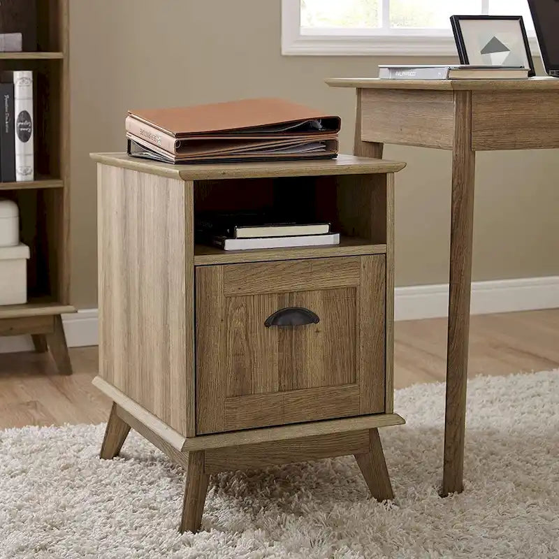 Caffoz Wooden Home Office File Cabinet with Fully Extended Drawer