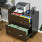 2-Drawer File Cabinet with Lock and Keys, Vertical Storage Filing Cabinet with Hanging Bar for Letter Size, Home Office