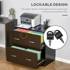 2-Drawer File Cabinet with Lock and Keys, Vertical Storage Filing Cabinet with Hanging Bar for Letter Size, Home Office