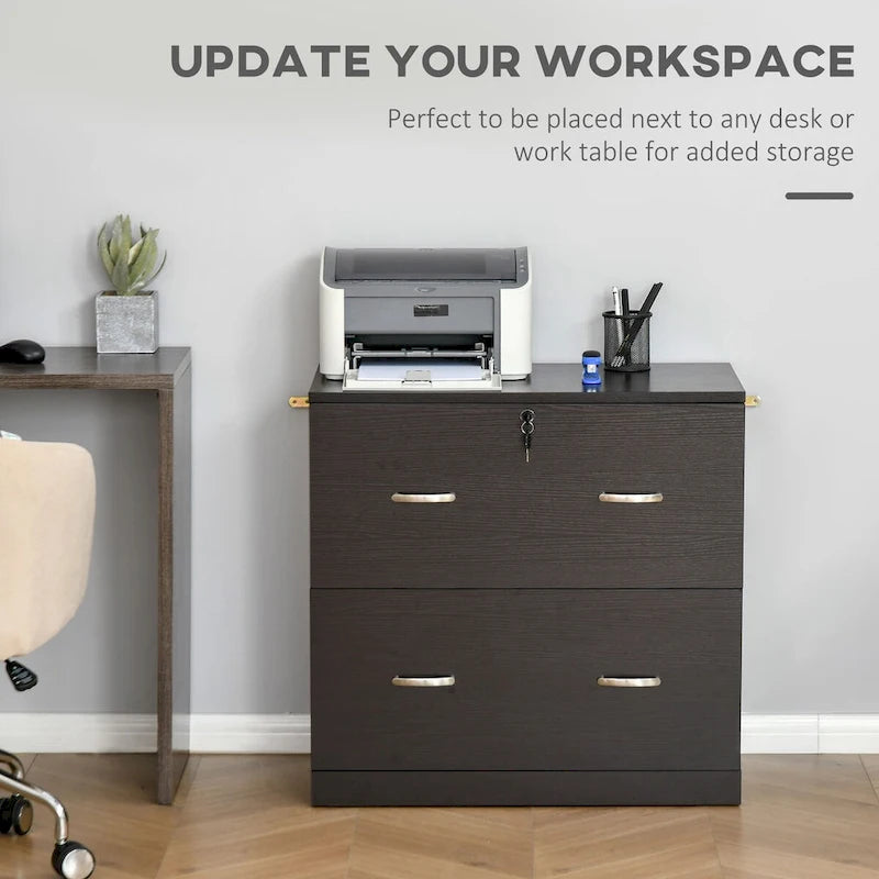 2-Drawer File Cabinet with Lock and Keys, Vertical Storage Filing Cabinet with Hanging Bar for Letter Size, Home Office