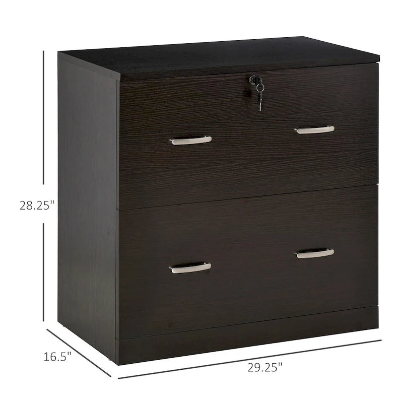 2-Drawer File Cabinet with Lock and Keys, Vertical Storage Filing Cabinet with Hanging Bar for Letter Size, Home Office