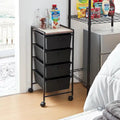 Suprima Storage Carts - 4 Drawer Woodtop Shelf by DormCo