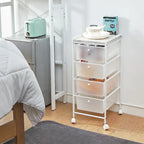 Suprima Storage Carts - 4 Drawer Woodtop Shelf by DormCo