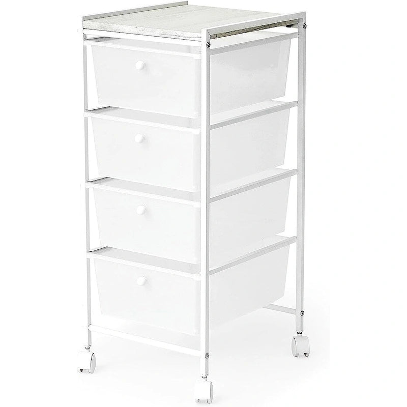 Suprima Storage Carts - 4 Drawer Woodtop Shelf by DormCo