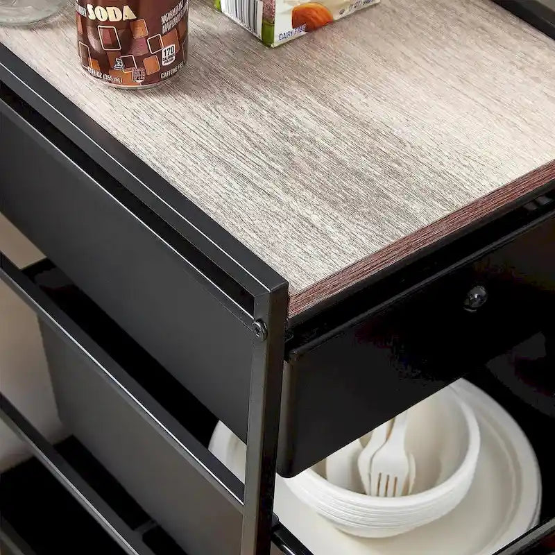 Suprima Storage Carts - 4 Drawer Woodtop Shelf by DormCo