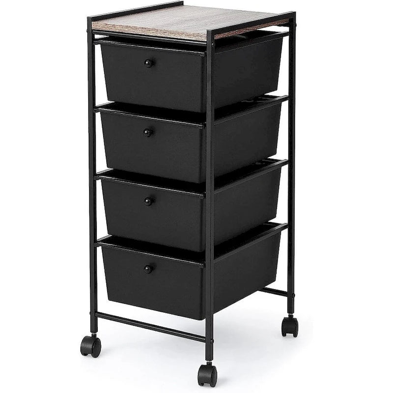 Suprima Storage Carts - 4 Drawer Woodtop Shelf by DormCo