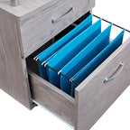 Rolling File Cabinet with Glass Top,High quality and durable, Grey