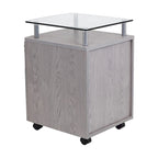 Rolling File Cabinet with Glass Top,High quality and durable, Grey