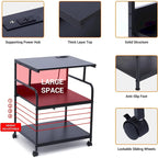 Printer Stand, Large Printer Table, Printer Stand with Storage, Printer Cart, 23.4 x19.1 x 31.5, Power Hub Included