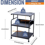 Printer Stand, Large Printer Table, Printer Stand with Storage, Printer Cart, 23.4 x19.1 x 31.5, Power Hub Included
