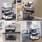 Printer Stand, Large Printer Table, Printer Stand with Storage, Printer Cart, 23.4 x19.1 x 31.5, Power Hub Included