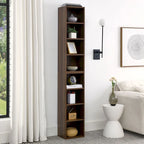 8-Tier Media Tower Rack CD DVD Slim Storage Cabinet with Adjustable Shelves