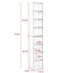 8-Tier Media Tower Rack CD DVD Slim Storage Cabinet with Adjustable Shelves