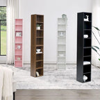 8-Tier Media Tower Rack CD DVD Slim Storage Cabinet with Adjustable Shelves