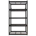 5-Tier Black Adjustable Metal Shelving Unit Heavy Duty Garage Storage