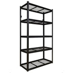5-Tier Black Adjustable Metal Shelving Unit Heavy Duty Garage Storage