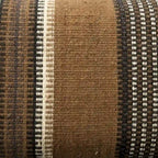 HomeRoots 59 Beige and Gray and Brown Upholstered Jute Striped Bench - 59