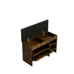 Black brown shoe stool,soft cushion,soft and comfortable,can be placed in the doorway,bedroom and other scenes