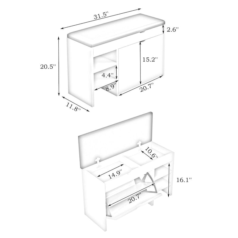 Black brown shoe stool,soft cushion,soft and comfortable,can be placed in the doorway,bedroom and other scenes