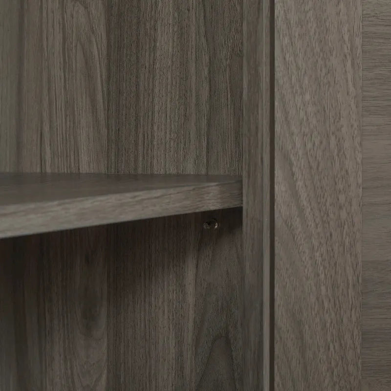 Rustic Faux Rattan Storage Cabinet