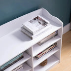White Shoe Storage Bench, Nine Storage Shelves, Entryway Organizer
