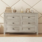 Retro Farmhouse Style Storage Cabinet with 6 Drawer