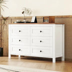 Retro Farmhouse Style Storage Cabinet with 6 Drawer